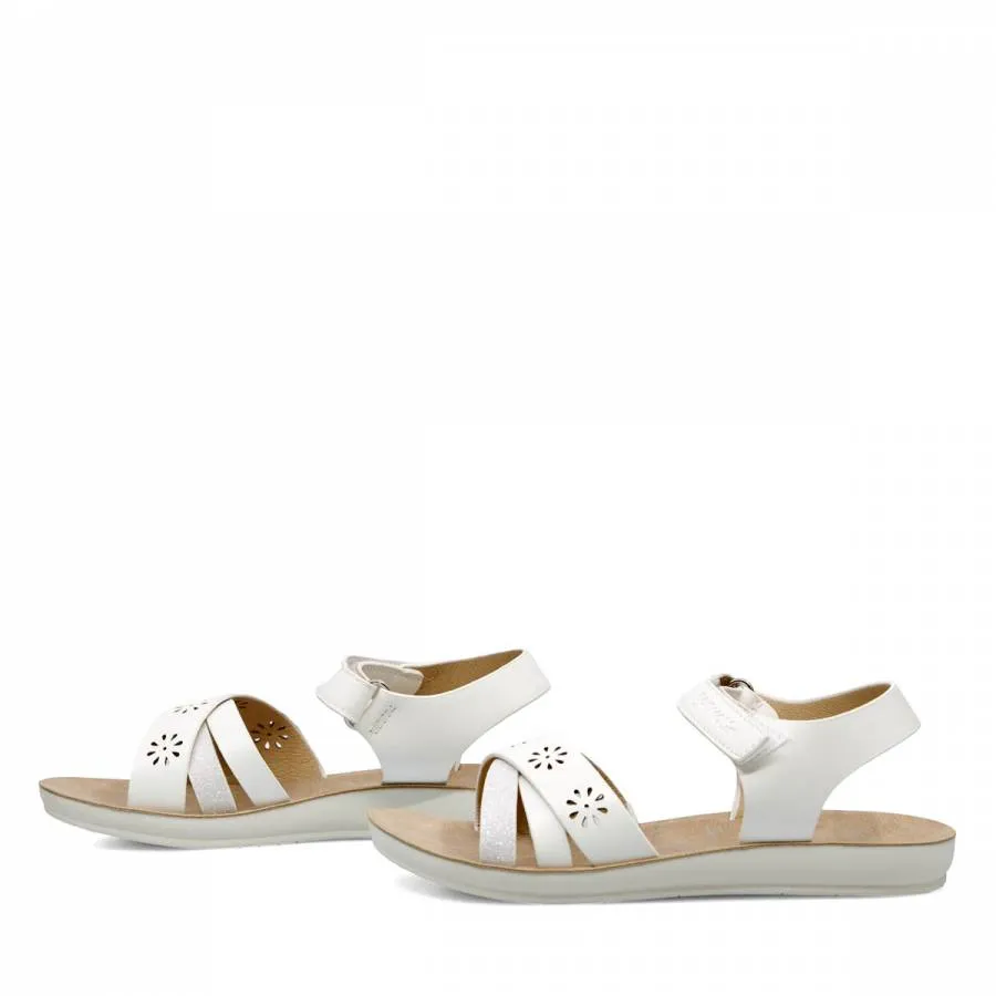GARVALIN SANDAL GIRL ANATOMIC 242441-D WHITE/SILVER
