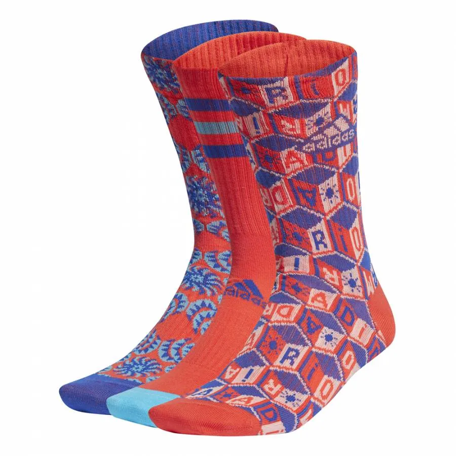ADIDAS W FARM SOCKS 3PP IU3154 MULTCO/BRIRED/BOBLUE