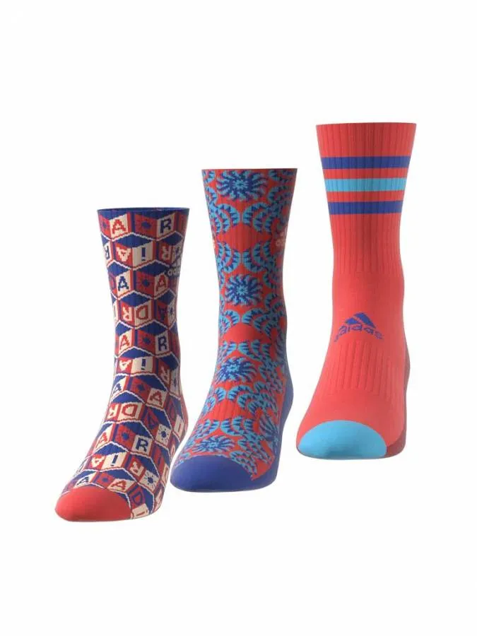ADIDAS W FARM SOCKS 3PP IU3154 MULTCO/BRIRED/BOBLUE