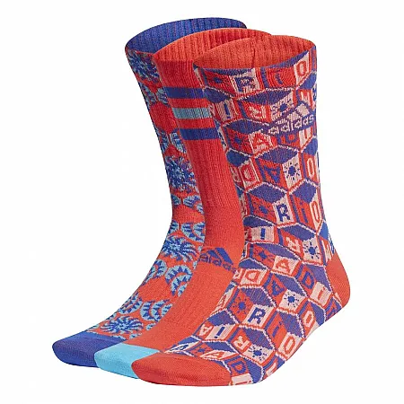 ADIDAS W FARM SOCKS 3PP IU3154 MULTCO/BRIRED/BOBLUE