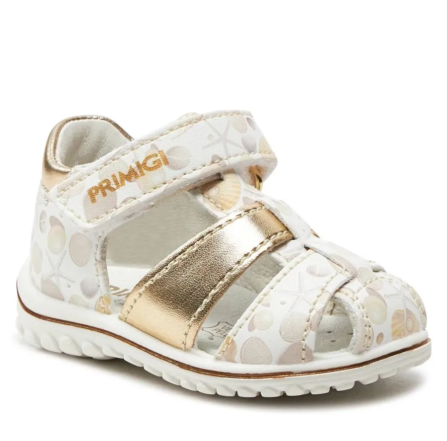 PRIMIGI SANTAL GIRL FIRST STEPS 5862044 LEATHER WHITE/BEIGE/GOLD