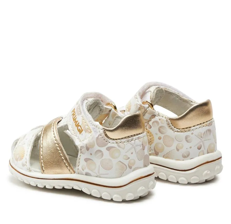 PRIMIGI SANTAL GIRL FIRST STEPS 5862044 LEATHER WHITE/BEIGE/GOLD