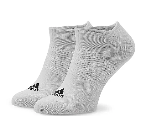 ADIDAS THIN AND LIGHT NO-SHOW SOCKS 3 PAIRS HT3463 WHITE/BLACK