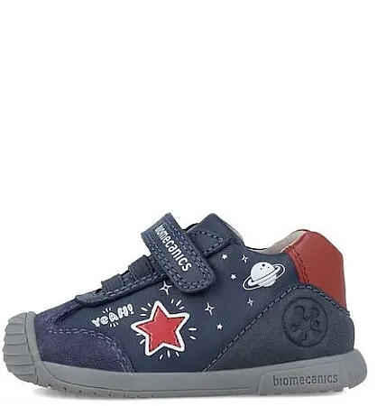 BIOMECANICS BOYS FIRST STEPS 241129-A183 BLUE OCEAN/RED LEATHER