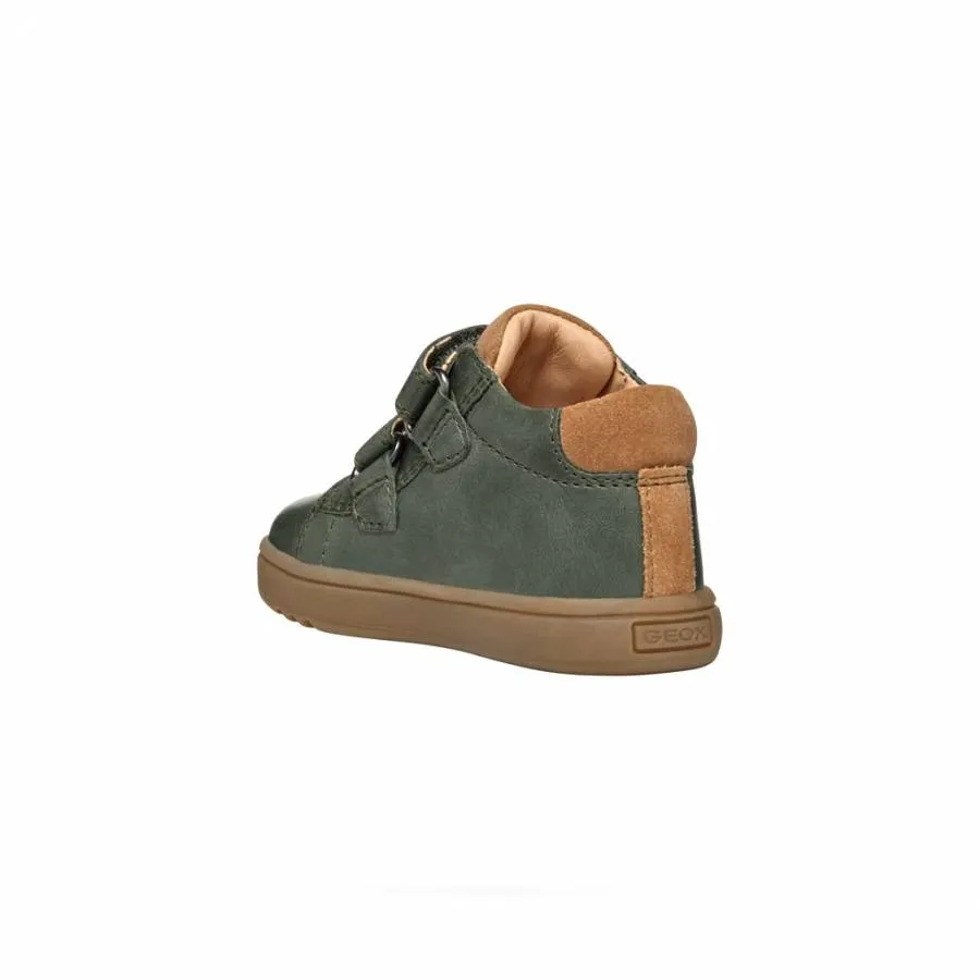 GEOX B BIGLIA BABY BOY FIRST STEPS LEATHER B044DD 0CL22 C3014 GREEN