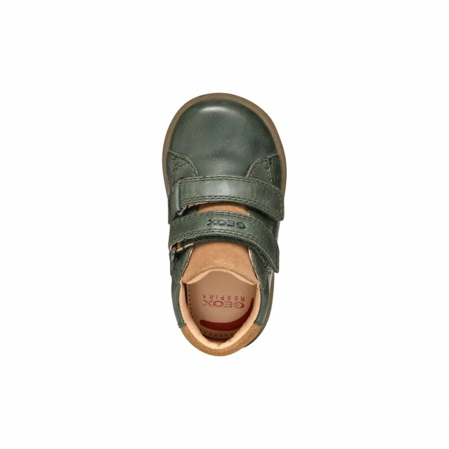 GEOX B BIGLIA BABY BOY FIRST STEPS LEATHER B044DD 0CL22 C3014 GREEN
