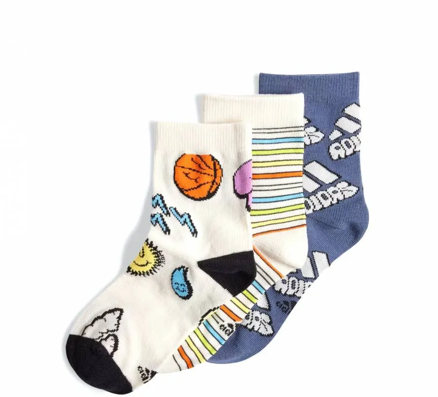ADIDAS BUBBLES SOCKS 3PAIR PACK IW1113 CWHITE/PRLOIN/CWHITE