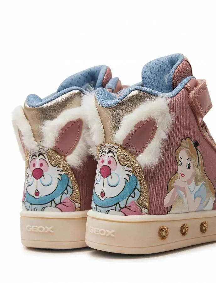 GEOX J SKYLIN GIRL SNEAKER LIGHTS J468WG 011KN C8W2U ROSE/PLATINUM