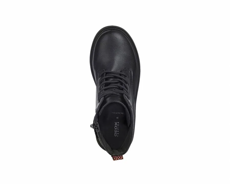 GEOX J ECLAIR J049QD 000BC C9999 BLACK JUNIOR ANKLE BOOTS