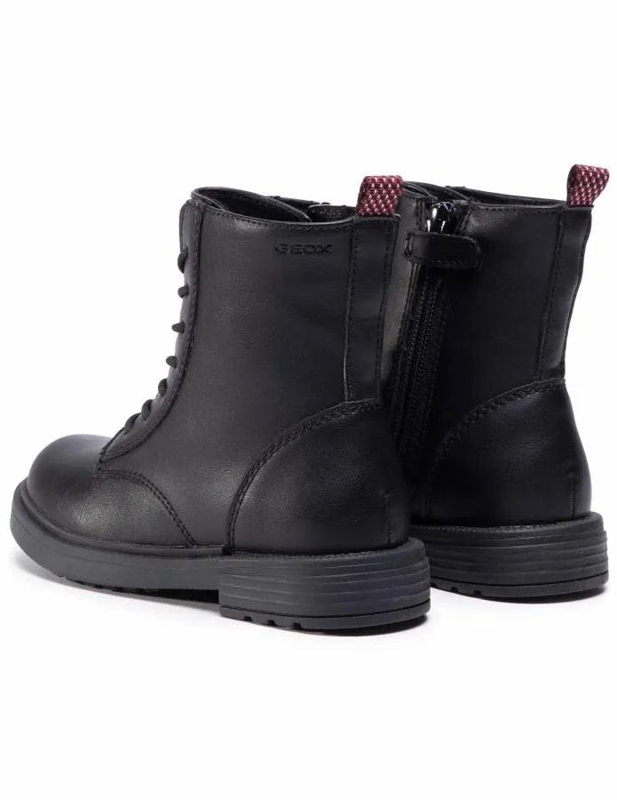 GEOX J ECLAIR J049QD 000BC C9999 BLACK JUNIOR ANKLE BOOTS
