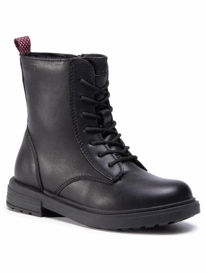 GEOX J ECLAIR J049QD 000BC C9999 BLACK JUNIOR ANKLE BOOTS