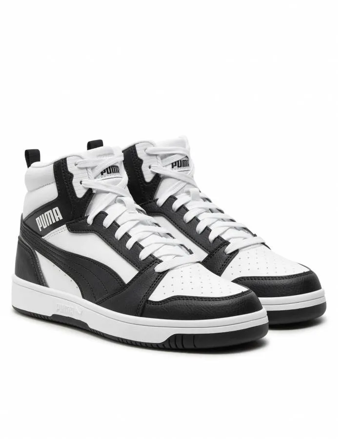 PUMA REBOUND V6 MID JR 393831 01 WHITE/BLACK/GREY