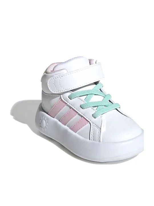ADIDAS GRAND COURT MID BABY IE8704 FTWWHT/CLPINK/ICEYEL