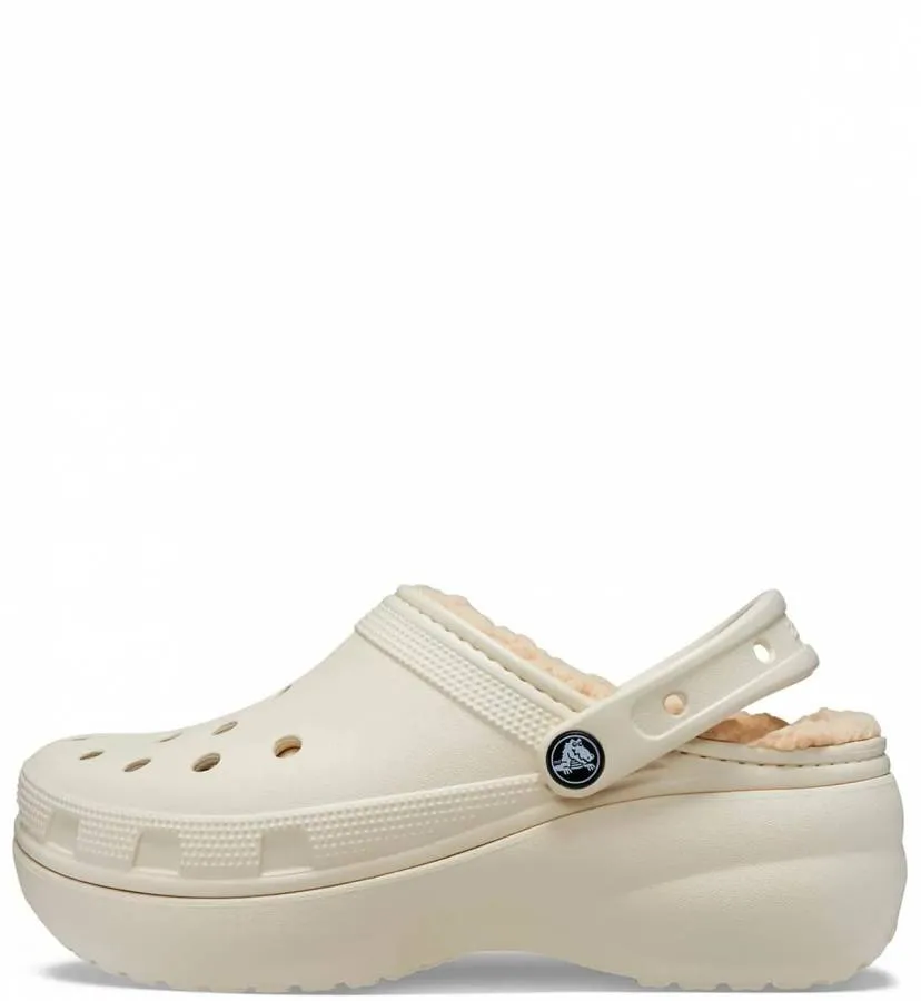 CROCS CLASSIC PLATFORM LINED CLOG W 207938-2Y2 BONE