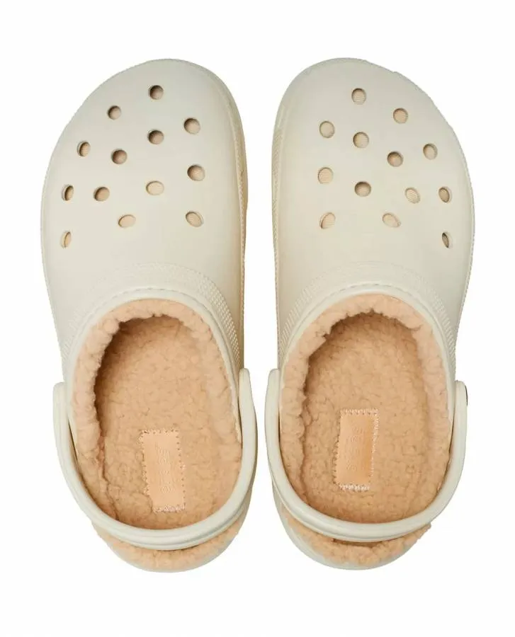 CROCS CLASSIC PLATFORM LINED CLOG W 207938-2Y2 BONE