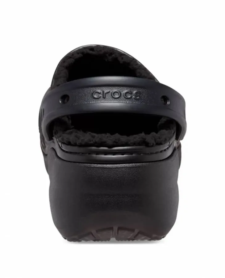 CROCS CLASSIC PLATFORM LINED CLOG W 207938-001 BLACK