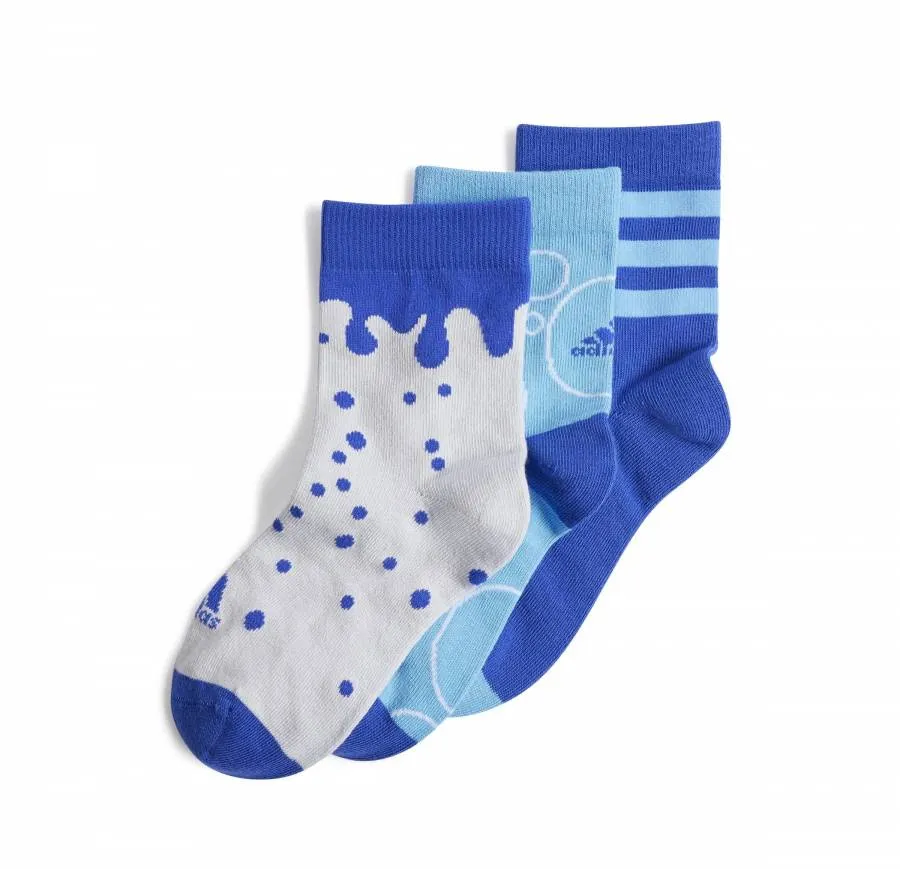 ADIDAS GRAPHIC SOCKS 3 PAIRS PACK KIDS IY2672 HALBLU/LUCBLU