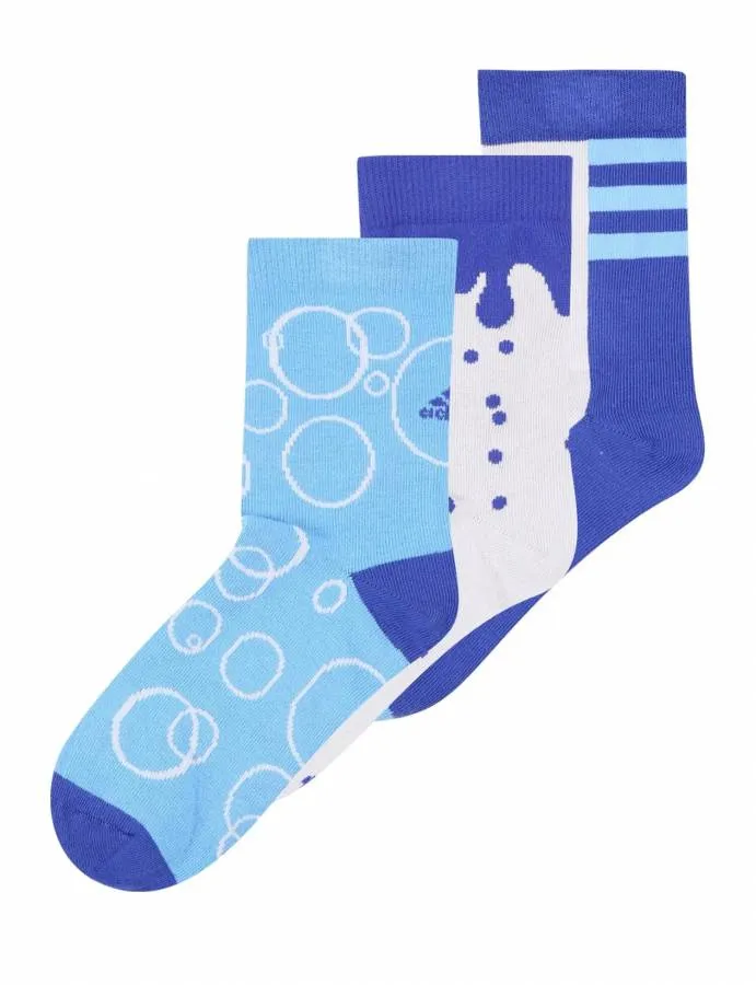 ADIDAS GRAPHIC SOCKS 3 PAIRS PACK KIDS IY2672 HALBLU/LUCBLU