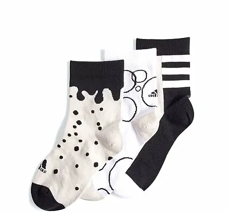 ADIDAS GRAPHIC SOCKS 3 PAIRS PACK KIDS IW5528 GRETWO/WHITE/BLACK