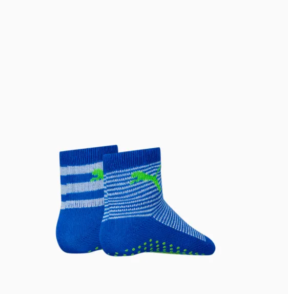 PUMA BABY SOCK ABS 2P 701225852 003 ANTI-SLIP BLUE GREEN COMBO