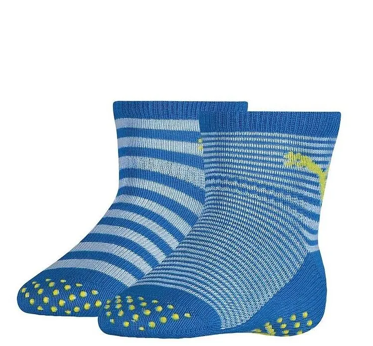 PUMA BABY SOCK ABS 2P 701225852 003 ANTI-SLIP BLUE GREEN COMBO