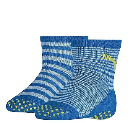PUMA BABY SOCK ABS 2P 701225852 003 ANTI-SLIP BLUE GREEN COMBO