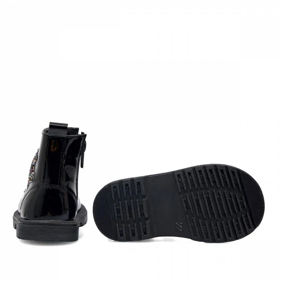 RICCO MONDO LEATHER MAT BOOTS 259 BLACK MAT/MULTICOLOR GLITTER