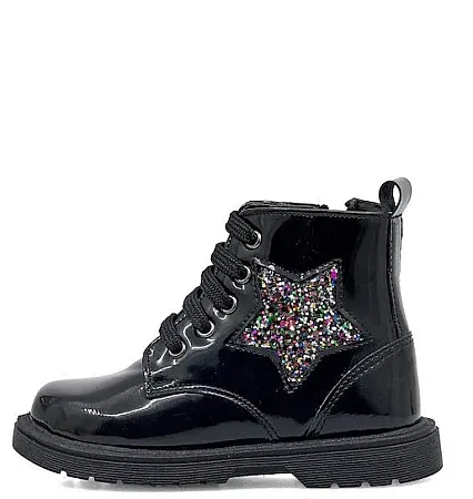 RICCO MONDO LEATHER MAT BOOTS 259 BLACK MAT/MULTICOLOR GLITTER