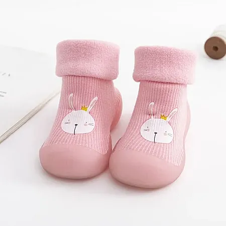 CHILDRENLAND STOPPER SOCKS DW2400-3 RABBIT/PINK
