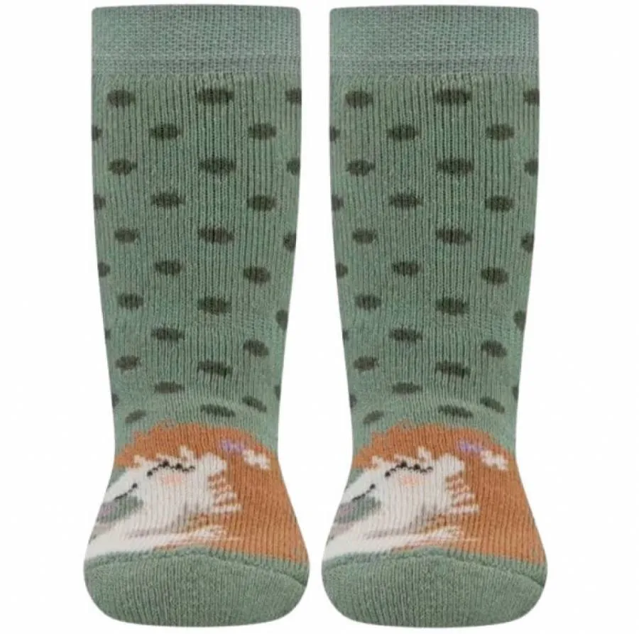 EWERS STOPPER SOCKS 221330-1847 SOFTSTEPS GREEN HEDGEHOG
