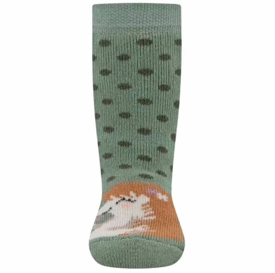EWERS STOPPER SOCKS 221330-1847 SOFTSTEPS GREEN HEDGEHOG