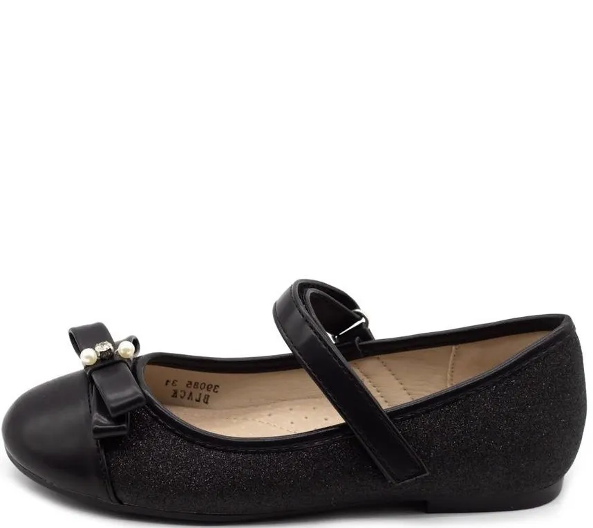 FENECIA FOR GIRLS BALLARINES 39085 BLACK GLITTER