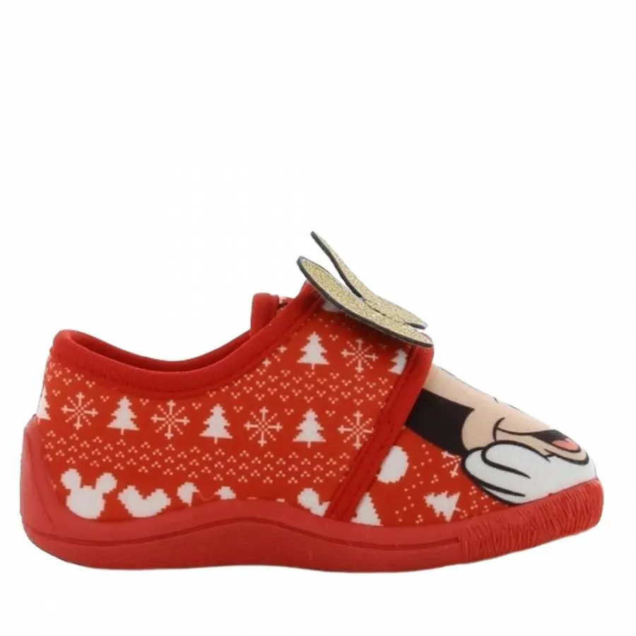 MINNIE MOUSE SLIPPERS MN010133 RED/GOLD