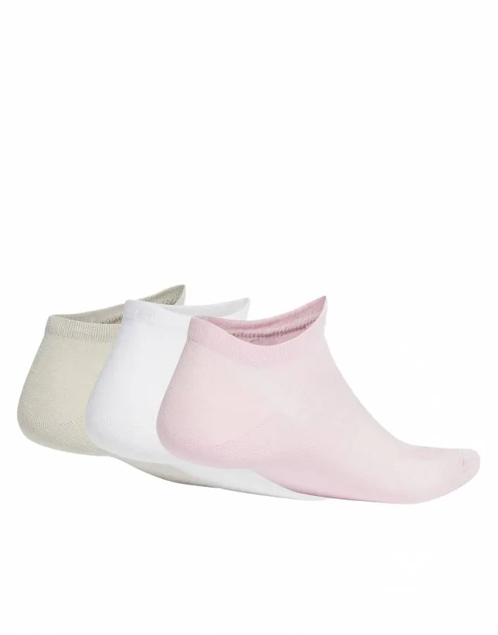 ADIDAS T LIN LOW SOCKS 3P WHITE JG3699 WHITE/WONALU/CLPINK