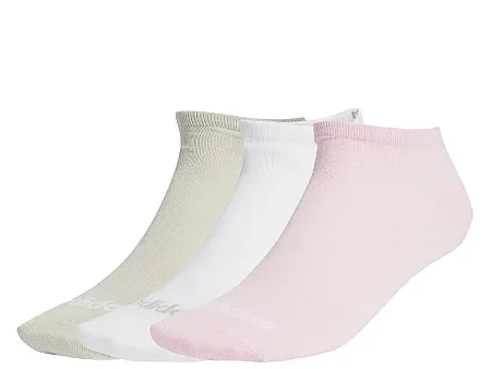 ADIDAS T LIN LOW SOCKS 3P WHITE JG3699 WHITE/WONALU/CLPINK