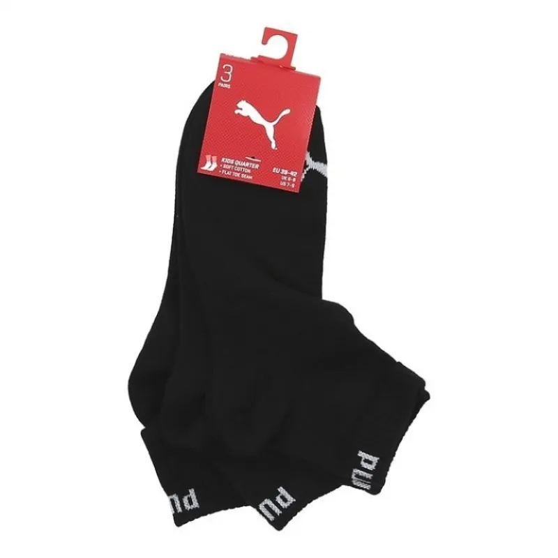 PUMA KIDS QUARTER DOBOTEX 3PS SOCKS 701233224 200 BLACK/BLACK