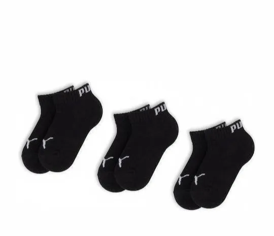 PUMA KIDS QUARTER DOBOTEX 3PS SOCKS 701233224 200 BLACK/BLACK