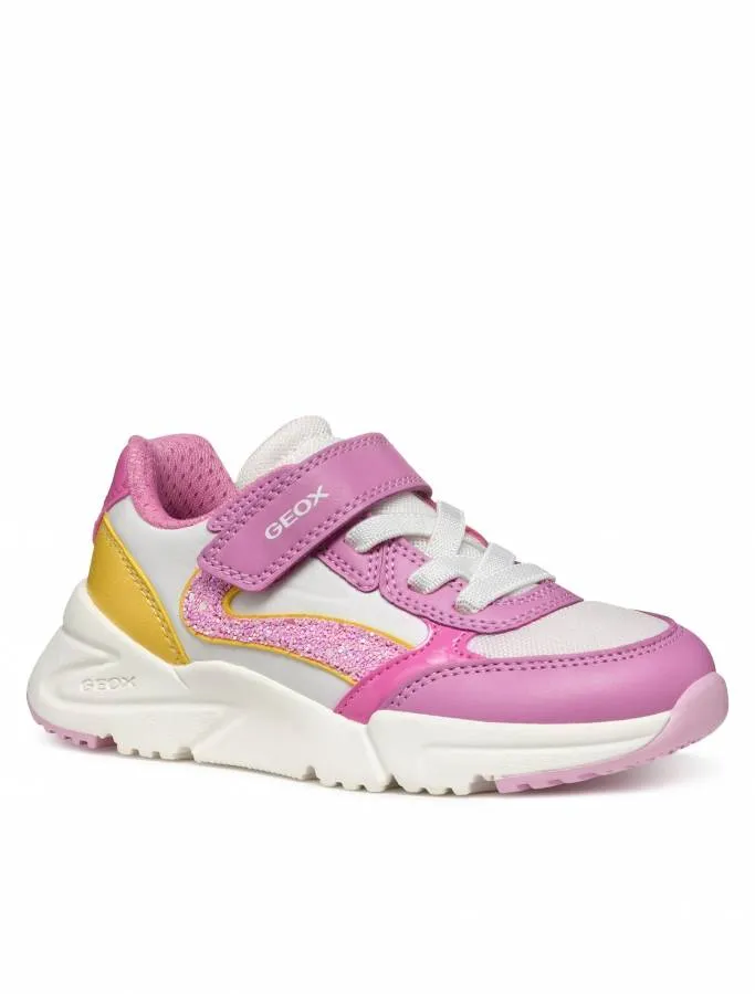 GEOX J LOFTUS A PS J46M2A 054FU C8F2V 1 DK PINK/YELLOW