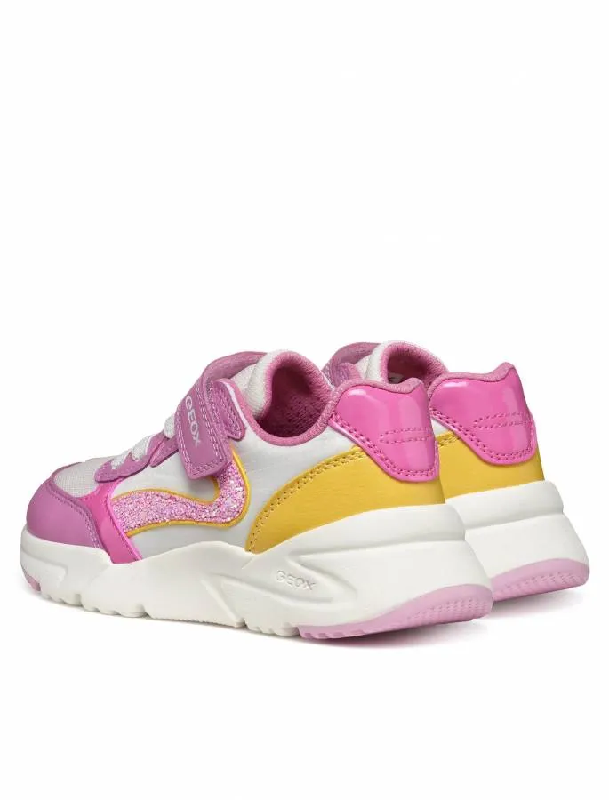 GEOX J LOFTUS A PS J46M2A 054FU C8F2V 1 DK PINK/YELLOW