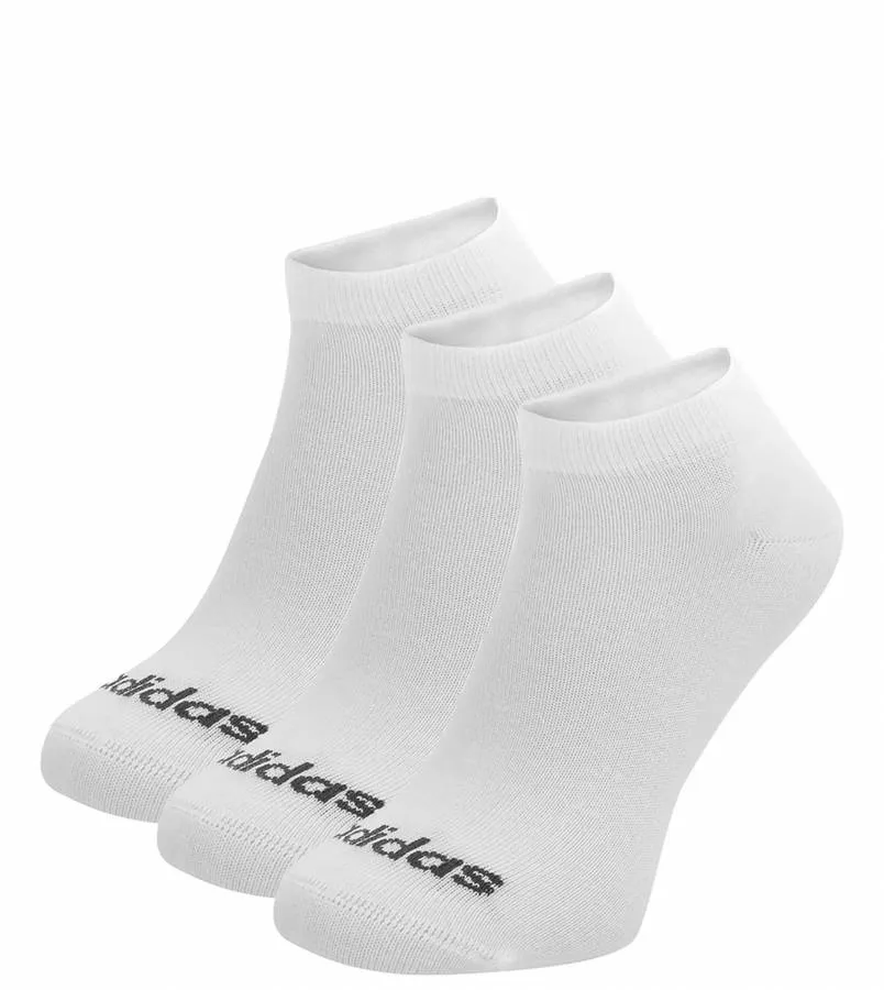 ADIDAS THIN LINEAR LOW-CUT SOCKS 3 PAIRS HT3447 WHITE/BLACK