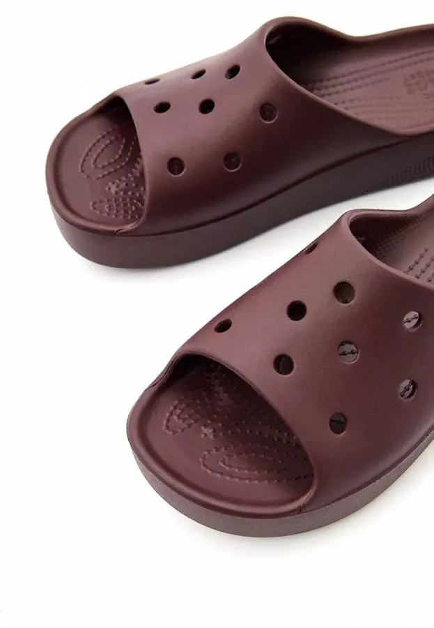 CROCS CLASSIC PLATFORM SLIDE 208180-6WD DARK CHERRY