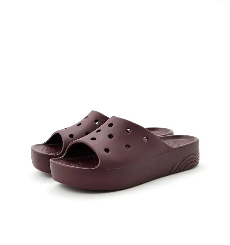 CROCS CLASSIC PLATFORM SLIDE 208180-6WD DARK CHERRY