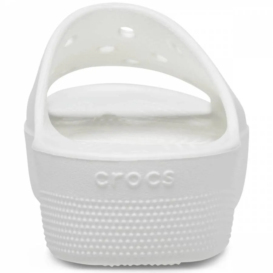 CROCS CLASSIC PLATFORM SLIDES 208180-100 WHITE