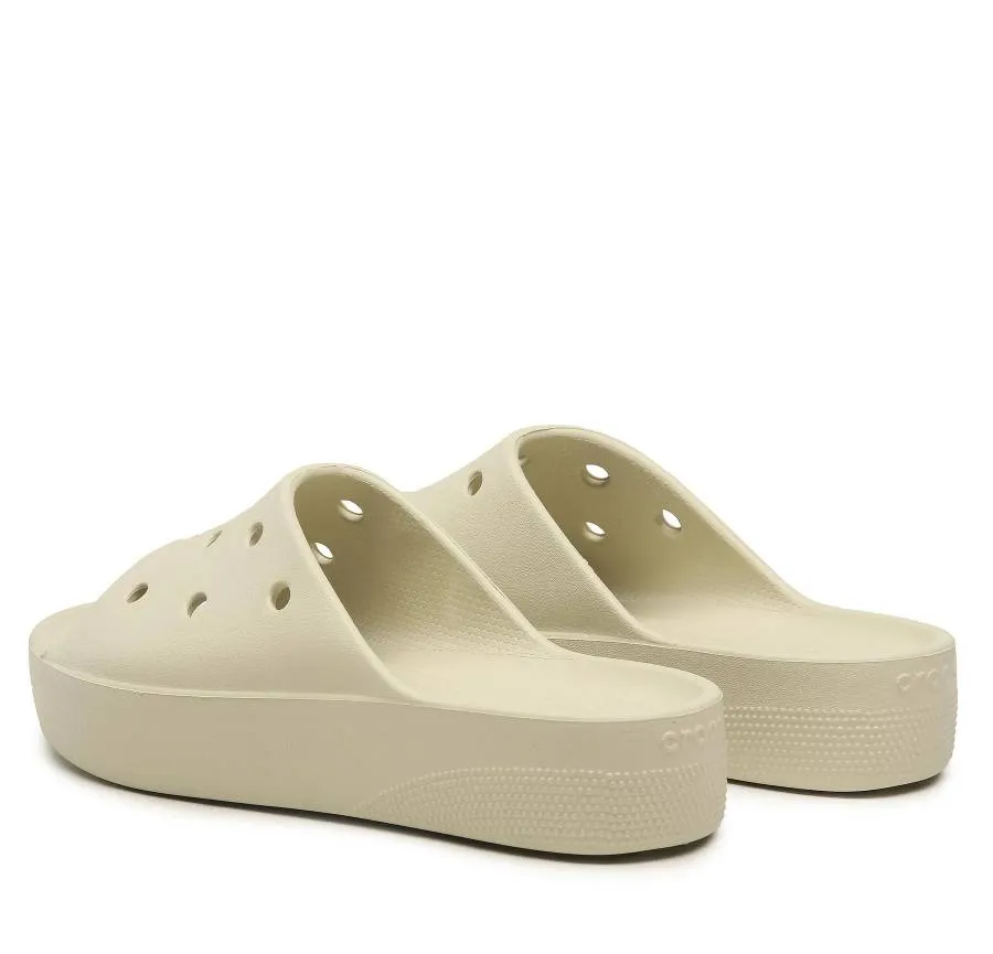 CROCS CLASSIC PLATFORM SLIDES 208180-2Y2 BONE