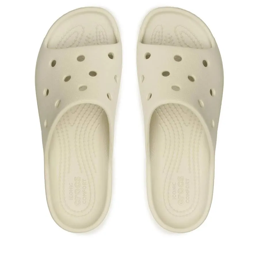 CROCS CLASSIC PLATFORM SLIDES 208180-2Y2 BONE