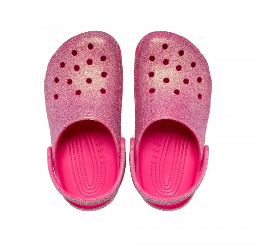 CROCS CLASSIC IRIDESCENT GLITTER CLOG K 210985-6ZQ DRAGON FRUIT