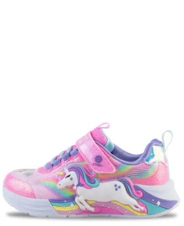 SKECHERS UNICORN CHASER S LIGHTS 302298N-PKMT PINK/MULTI