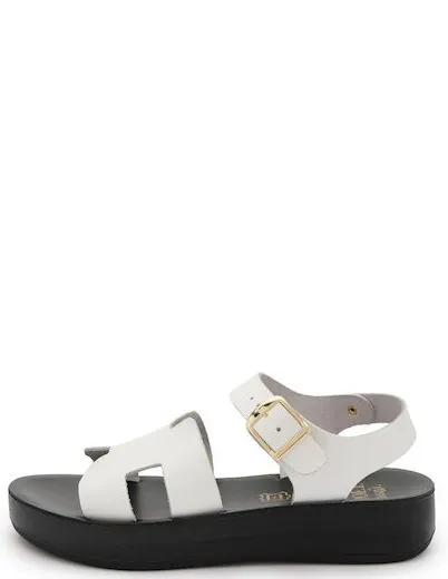 PRETTY SOFT LEATHER SANDAL 1547-WHITE WHITE/BLACK
