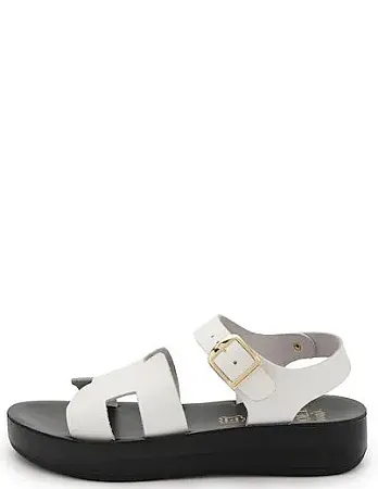 PRETTY SOFT LEATHER SANDAL 1547-WHITE WHITE/BLACK