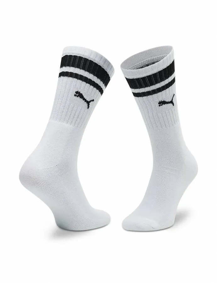 PUMA SPORT SOCKS 2P DOBOTEX CREW HERITAGE 907944 02 WHITE/BLACK